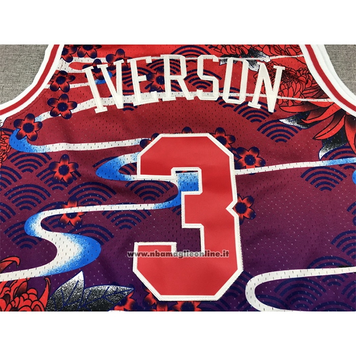 Maglia Philadelphia 76ers Allen Iverson #3 Mitchell & Ness Lunar New Year Rosso